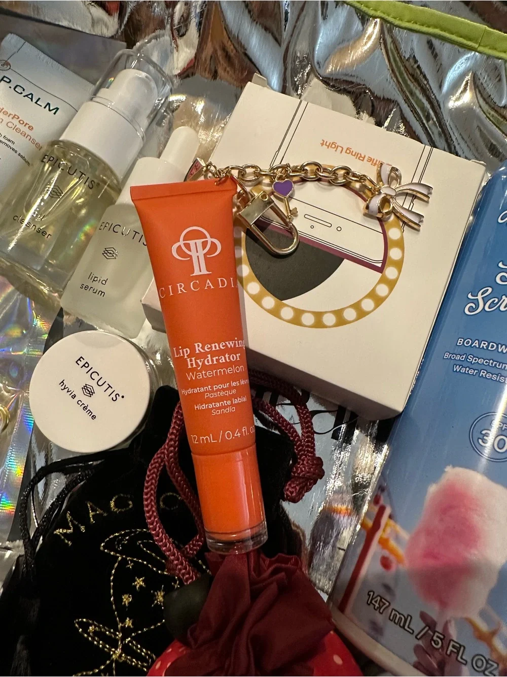 OLAPLEX Beauty Gift Set with Silver Holographic Bag and bundle